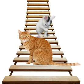 壁掛け吊り橋 猫 吊り橋 木製 猫ベッド 猫用ステップ ゲージ用 キャットステップ 壁付け ペットベッド 遊び場 ハンモック はしご ストレス解消 運動不足解消 組み立て簡単 (25*50CM,麻紐)