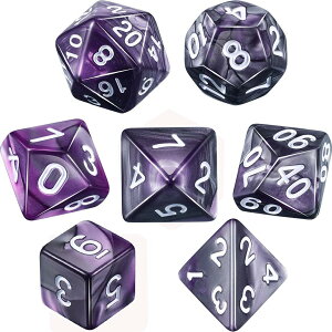 7�� ���ʑ̂̃_�C�X �T�C�R�� 16mm D20 D12 D10 D8 D6 D4 �Ȃǃe�[�u���Q�[���p (�O���[ �p�[�v��)