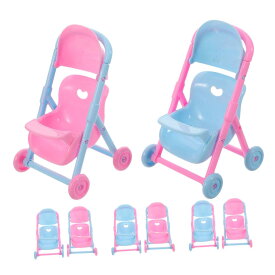 8個迷你儿童过家家 用ミニチュアベビーカー プラスチック製リアルシミュレーション 手押し車 のごっこ遊び用ハウス小道具