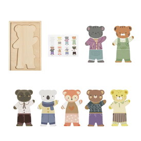 ドレスアップパズル 動物デザイン - ドレスアップ人形 - 子供向け教育用木製ボードパズル ソートとマッチング 旅行 教室 誕生日 幼稚園 クリスマス 想像力遊び