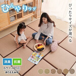 サイズ選べる ラグ カーペット 折りたたみ 夏用 ラグマット 冷感ラグ ひんやり 接触冷感 畳の上に敷くもの 上敷き 撥水 畳用 ラグ 消臭 防カビ