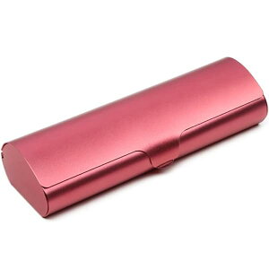 「2022新登場」メガネケース ハード 軽量 7色選択 アルミニウム合金 眼鏡ケース 収納 耐圧保護 めがねケース コンパクト メンズ レディース (M, レッド)