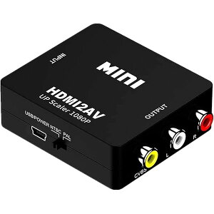 HDMI to AV Ro[^[ RCAϊA_v^ 1080PΉ NTSC/PAL؂ւ HDMI͂R|Wbgo͂֕ϊ USBdP[ut Black