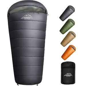 寝袋 シュラフ マミー型 キャンプ アウトドア 軽量 保温 耐寒 防水 封筒型 コンパクト 登山 車中泊 防災用 丸洗い可能 丸洗い寝袋 オールシーズン 収納袋付 グレー 1.4kg