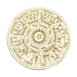 スター振り子ボード 木製振り子ボード 木製ダウジングボード スターダウジング占い超自然的なメッセージボード木製彫刻ボー 魔術ウィッカ祭壇用品キット 初心者魔術用品 丸い形