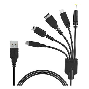 5 in 1 USB [dP[u 1.2m ubN jeh[ New 3DS(XL/LL), 3DS(XL/LL), 2DS, DSi(XL/LL), GBA SP, Wii U, PSP 1000/2000/3000ɑΉ[dP[u }