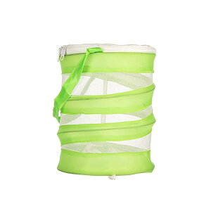 昆虫ケージ 昆虫ケース 折り畳み虫かご 飼育ケース 収納用ボタン ポップアップハウジング 通気性 ネット ジッパー (グリーン)