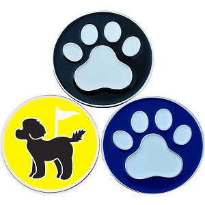 ゴルフ マーカー ゴルフキ磁気 ロゴボールマーク かわいい猫犬 肉球 デザイ3個入り 含まない 台座 (D ゴルフ マーカー ・3個入)