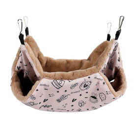 小動物用ハンモック ハムスター『二重層 2サイズ：34*34cm 20*20cm』ペット モモンガ ハンモック 小動物 保温 ふわふわ ケージ内装 取り付け簡単 吊り下げる 寝床 休憩所 遊び場 昼寝 暖かい巣 ゆったり眠れる