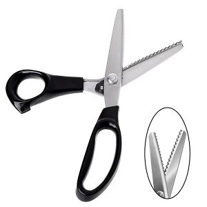 ピンキングハサミ 山型 ギザギザハサミ ステンレス製 ピンキング鋏 ピンキングはさみ クラフトはさみ 握りやすい 鋭利 裁縫 布切り手芸洋裁鋏DIY ラッピング用 洋裁道具 (3mm)