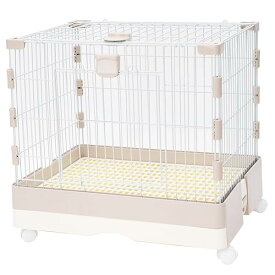 ウサギケージ ベージュ 1段 60*46*56cm うさぎ モルモット ハリネズミ ハムスターに対応 小動物ケージ 大型 多段式 1-3多頭飼い 組立簡単 折りたたみ収納 スチール製 引き出し式 天井ドア付きで 餌やりが便利です 掃除簡単 自由なスペ