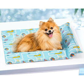 ペット ひんやりマット 枕付き 犬用 猫用 冷却ジェルマット 夏用 暑さ対策 冷感ペット用マット 首サポート 3サイズ S 50x40cm 漏れ防止設計