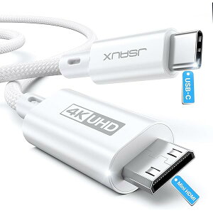 USB C - Mini HDMIP[u 3M (HDMIł͂܂)Am[gp\R|[^uj^[P[uA4KR[h (4K@30Hz/2K@60Hz/1080P)A|[^uj^[AX`[fbLAm[gp\RA