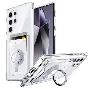 Galaxy S24 Ultra �P�[�X SC-52E SCG26 �P�[�X �J�[�h���[ �w�ʃ|�P�b�g �����O�t�� �X�^���h�@�\ �ϏՌ� ���� TPU �X�}�z�P�[�X �M�����N�V�[S24�E���g�� �J�o�[ - �N���A