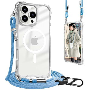 For iPhone 16 Pro Max �P�[�X �N���A �X�}�z�P�[�X �V�����_�[ MagSafe�Ή��}�O�l�b�g���X�}�z�P�[�X �A�C�t�H�� 16 Pro Max �J�o�[ �ׂ����[�v ���^ �y�� TPU �g�уP�[�X �R�t�� �l�b�N�X�g���b�v �΂�