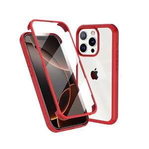 iPhone16Pro P[X ʓ OʃKX+wPCv[g 360°Sʕی 100ʃ^b`x ϏՌ KX tg+obNv[g y CX[dΉ O  Jo[ (bh, iPhone