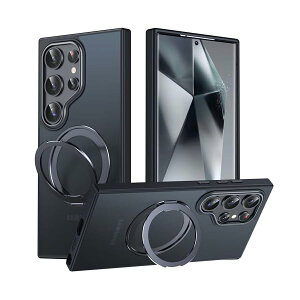 Galaxy S25 Ultra �p �P�[�X Magsafe�Ή� �M�����N�V�[s25�E���g�� / SC-52F / SCG32 �J�o�[ 360°��]�X�^���h �X�}�z�P�[�X �g�уP�[�X ���C�����X�[�d �ԍڃz���_�[ �Ή� �X�g���b�v���t�� ������ �w