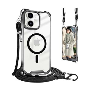 For iPhone 12 �P�[�X �N���A �X�}�z�P�[�X �V�����_�[ MagSafe�Ή� �N���A �}�O�l�b�g���X�}�z�P�[�X �A�C�t�H��12 �J�o�[ �ׂ����[�v ���^ �y�� TPU �g�уP�[�X �R�t�� �l�b�N�X�g���b�v �΂߂��� 