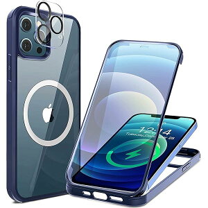 iPhone 13 Mini �p �P�[�X �N���A ���ʋ����K���X 360°�S�ʕی� [MagSafe�Ή�] [�J�����t�C������] [�s�q�^�b�`] �}�O�Z�[�t ���C�����X�[�d�Ή� �ČRMIL�K�i�擾 �ϏՌ� �A�C�t�H�� 13 Mini���� �}�O