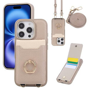 for iPhone16Pro �P�[�X �蒠�^ ��phone16pro �P�[�X �V�����_�[ iPhone16�v���X�}�z�P�[�X �w�� �J�[�h���[ �A�C�t�H��16pro �X�}�z�P�[�X �����O�t�� �����ӂ���16�v�� �J�o�[ �X�^���h�@�\ ���� ���|
