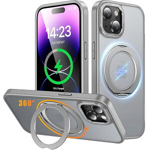 iPhone 14 / iPhone 13 �p �P�[�X Magsafe�Ή� ���C�����X�[�d 360°��]�X�^���h �c�����Ή� �X�}�z�P�[�X iphone14 / iPhone13 �p �ČR�K�i �ϏՌ� ������ �}�b�g�� �}�O�Z�[�t �h�w�� �����O