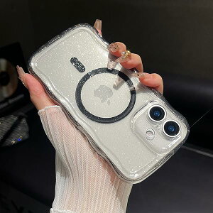 for iPhone 16 Plus �P�[�X,MagSafe �Ή�,�N���A �L���L�� �J�[���[ �E�F�[�u �t���[�� �����p ���̎q�p �j���p,iPhone 16 Plus �p�X�}�z�P�[�X,�u���b�N
