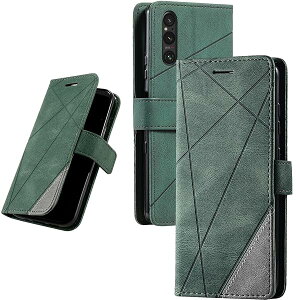 UnivoColors Sony Xperia 1 V(SO-51D/SOG10)�蒠�^�P�[�X �J�[�h���[ �X�^���h�@�\ �T�C�h�}�O�l�b�g TPU�P�[�X �y�� �X�g���b�v�t�� QI�[�d�Ή� ���u���@�\ �h�w�� �����Y�ی� �S�ʕی�(�O���[��)