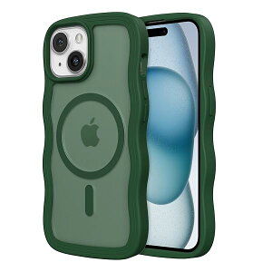iPhone 14 Plus/iPhone 15 Plus�P�[�X�p,�yMagSafe�Ή��z�L���[�g�ȃE�F�[�u�̔������}�b�g�X�}�z�P�[�X �����p ���̎q�p �j���p iPhone 14 Plus/iPhone 15 Plus�P�[�X,�Z����