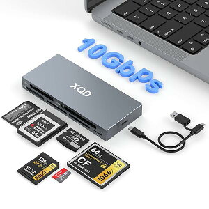 �y2025�ƊE�V�Łz6in1 XQD/CF/XD/MS/TF/SD �J�[�h���[�_�[ Type-C/USB-A �������[�J�[�h���[�_�[ USB3.2 Gen2×2 10Gbps �f�[�^�]�� ����`�� 6�������ǂݏ��� �������[�J�[�h �A���~������ Ty