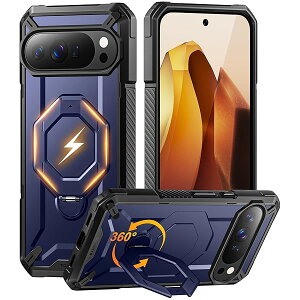 Google Pixel 10/Pixel 10 Pro �P�[�X 360°��]�}�O�l�b�g�X�^���h�t�� MagSafe�Ή� ����~�߃G�b�W ��� �R�p�K�i�ی� Google 10Pro �X�}�[�g�t�H���P�[�X�A�u���[