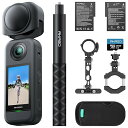 360 バイクキット 128GB SDカード付き 360度カメラ-アクションカメラ 5.7K360度動画 72MP360度写真 新型1/2インチ48MP…