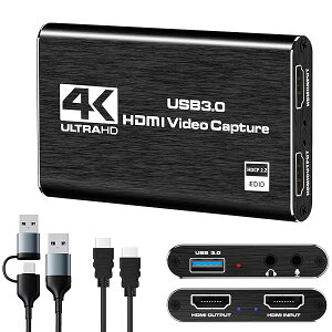 �y2025�ŐV�z�L���v�`���[�{�[�h Switch 1/2 �Ή� 4K HDMI �p�X�X���[ 1080P 60FPS USB 3.0 �����`�� ����x�� �r�f�I�Q�[���L���v�`���[ �{�[�h PC/PS4/PS5/Xbox/Wii U/�E�F�u�J����/�X�}�[