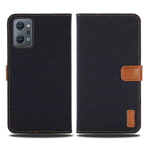 �f�j�� �P�[�X �蒠�^ �݊��� OPPO Reno7 A OPG04 A201OP �Ή� OPPO �蒠�P�[�X (�u���b�N) �S�ʕی� �x