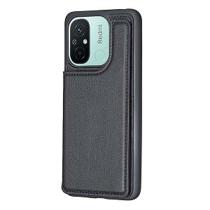 For �݊��� XIAOMI RedMi 12C mineo �K�p �w�ʎ蒠�^ �y������ ���F ���U�[�P�[�X�i�u���b�N�j�V���I