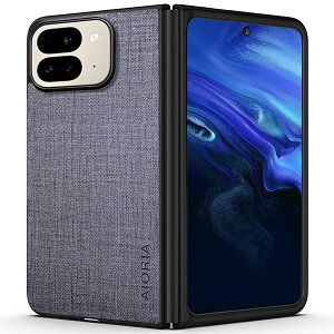 �݊��� �P�[�X for Google Pixel 10 Pro Fold 5G ���n�p�^�[�����U�[�����ɕی쏃�F�X�}�z�P�[�X (Gray,