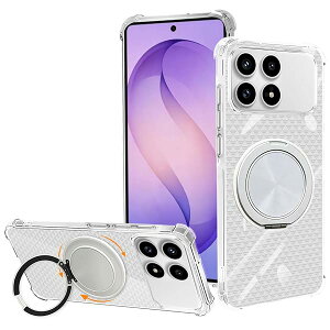Xiaomi POCO F8 Pro/Redmi K90 �P�[�X TPU MagSafe�Ή� 360�x��]�X�^���h �c�����Ή� ���� �V���I�~ POCO F8