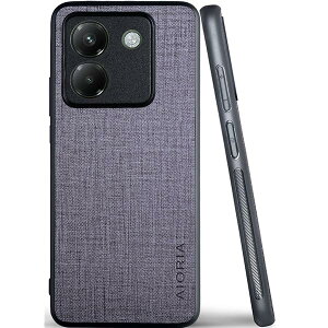 �݊��� �P�[�X for Poco M7 Pro 5G ���n�p�^�[�����U�[�����ɕی쏃�F�X�}�z�P�[�X (Gray, For Poco M7