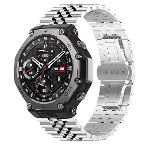 Lamsaw for Amazfit T-Rex 3 �X�}�[�g�E�H�b�` �o���h, �X�e�����X�� ���^�� �x���g ���������o���h