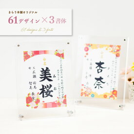 命名書 オーダー おしゃれ アクリルフレーム 3書体 ひな祭り 代筆 命名紙 赤ちゃん 新生児 筆文字 かわいい インスタ映え 出産祝い 内祝い 出産 記念品 贈り物 誕生記念 プレゼント ニューボーンフォト ニューボーン 名前入り アクリル