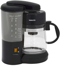 山善 コーヒーメーカー 650ml 5杯用 ドリップ式 アイスコーヒー 簡単操作 保温機能 水量目盛り付き コンパクト ブラック YCA-502(B)