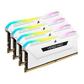 Corsair DDR4-3600MHz デスクトップPC用 メモリ VENGEANCE RGB PRO SLシリーズ 64GB 16GB 4枚 CMH64GX4M4D3600C18W ホワイト