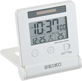 セイコークロック 目覚まし時計 トラベラ 電波 デジタル 自動点灯 カレンダー 温度 表示 SQ772W