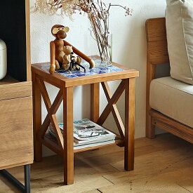 サイドテーブル　PUDD（パド） サイドテーブル テーブル ベッドサイドテーブル ナイトテーブル table ソファ ベッド サイド おしゃれ 木製 無垢 タイル
