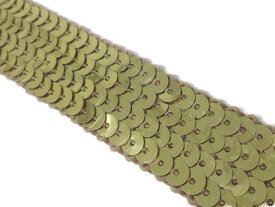 キラリ手芸部 NO.203_スパンコールブレード リボン（ゴールド）幅2.5cm×長さ2m巻き（手芸用） シークイン Sequin