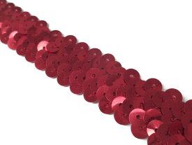 キラリ手芸部 No.1036スパンコールブレード リボン収縮性タイプ_赤色（レッド）_幅2.0cm×長さ2m巻き【ストレッチ】 シークイン Sequin