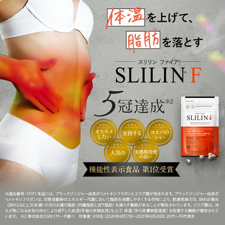 楽天市場】スリリン ファイア (3袋) 脂肪燃焼 ダイエットサプリ 