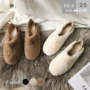 モカシン ファー パンプス レディース スリッパ サンダル モカシンシューズ シューズ フラット シューズ ファーモカシン ローファー ムートン もこもこ べたんこ 秋 冬 可愛い 2way