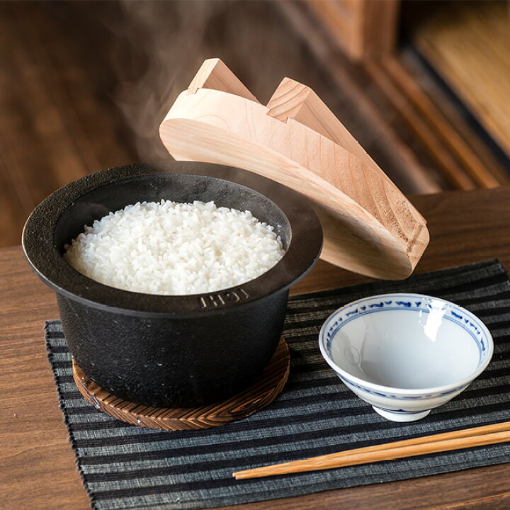 楽天市場】南部鉄器 1CHI TETSUGAMA 鉄釜 IH 2合用[日本製 羽釜 鉄  