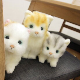 【ギフト対応無料】日本製 リアル 猫のぬいぐるみ 子猫 20cm[リアル ぬいぐるみ ネコ 猫 ねこ 癒し かわいい いやし猫] 即納