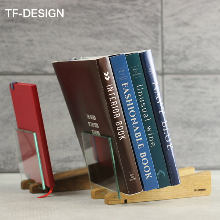 楽天市場 Tf Design ブックスタンド スロープ 卓上 本立て 斜め 本棚 ラック 小さい ブックラック 木製 木 ガラス 透明 おしゃれ ブックエンド インテリア キレイスポット